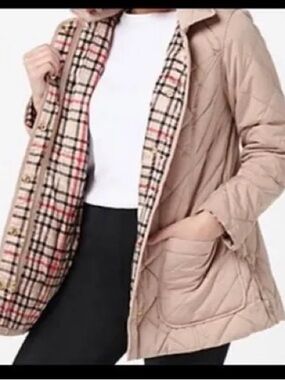 Isaac Mizrahi quilted barn jacket, EUC, M